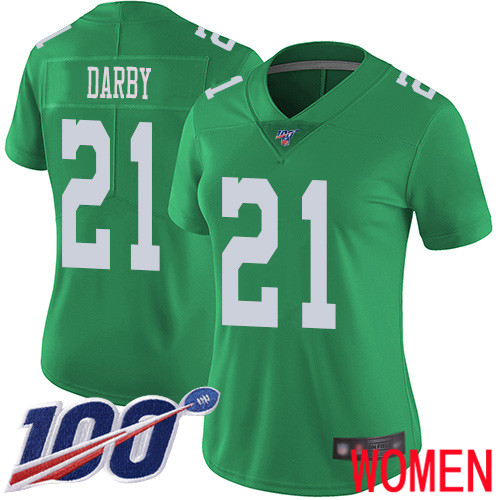 Women Philadelphia Eagles #21 Ronald Darby Limited Green Rush Vapor Untouchable NFL Jersey 100th Season